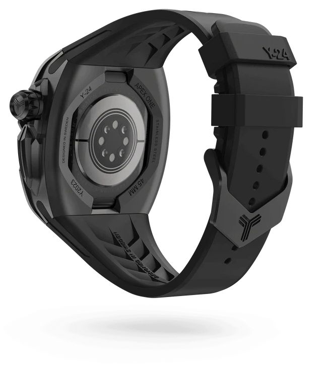 Чехол Y24 для Apple Watch 45 мм, сталь/силикон, черный