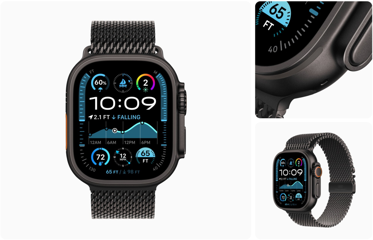 Apple Watch Ultra 2 GPS + Cellular, 49 мм, корпус черного из титана, ремешок Trail голубого цвета, размер M/L