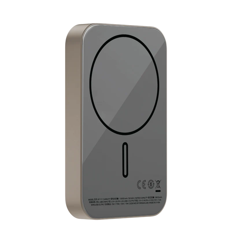 Беспроводное зарядное устройство Momax Q.Mag X1 10000 mAh, Натуральный титан 